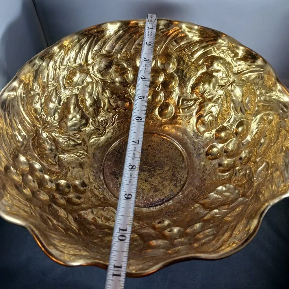 Brass Vintage Pedestal Large Bowl